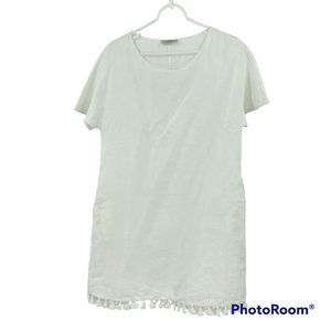 Garderobe de Saint Tropez Top White Linen Lagenlook Coverup Size L
